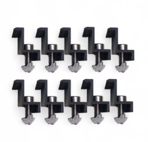 10 x zacisk końcowy 30 mm czarny SET ze śrubami Części do systemów fotowoltaicznych Zaciski końcowe do modułów o wysokości 30 mm Wspornik modułu solarnego Części fotowoltaiczne Zaciski końcowe